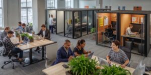 Modern small business office supported by managed IT support services 
